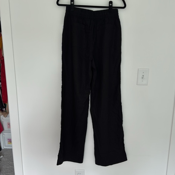 Old Navy NWT Black Wide Leg Linen Blend Pants - Size S Tall - Picture 5 of 8